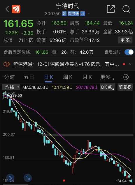 宁德时代暴跌9500亿